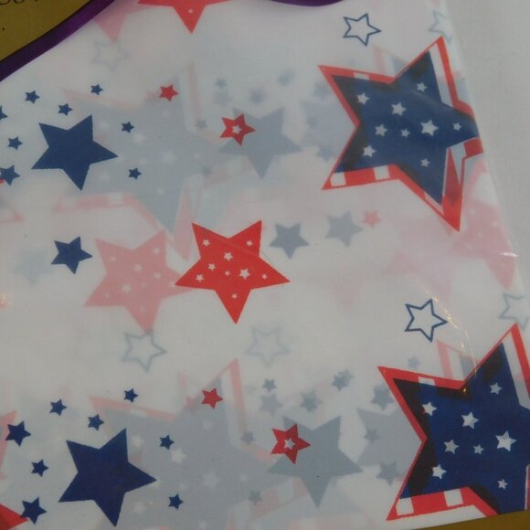 Patriotic Red White Blue Stars Plastic Tablecover Rectangle 54x108 Party July 4 - Picture 3 of 7